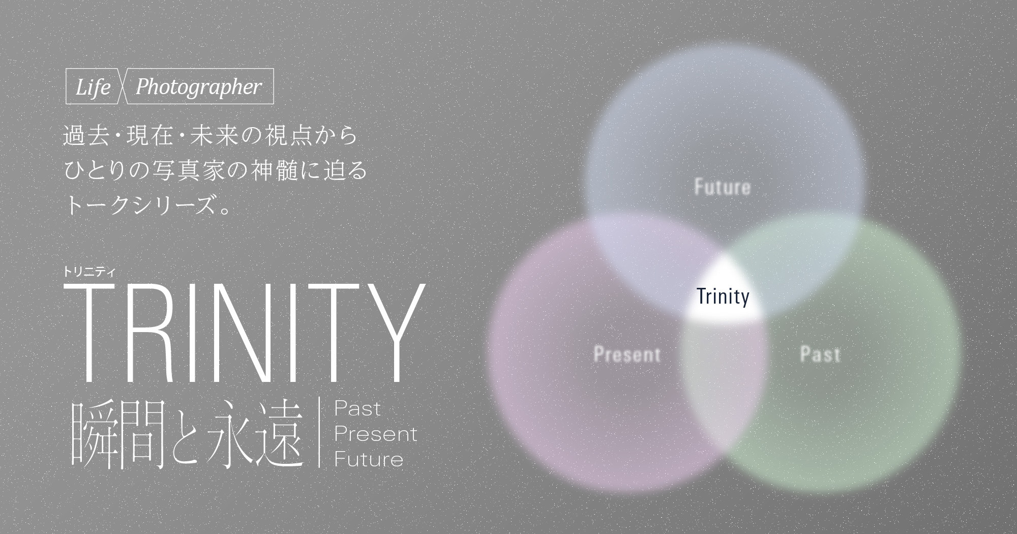 写真家の「過去・現在・未来」を紐解くトークシリーズ「TRINITY 瞬間と永遠 ── Past, Present, Future」